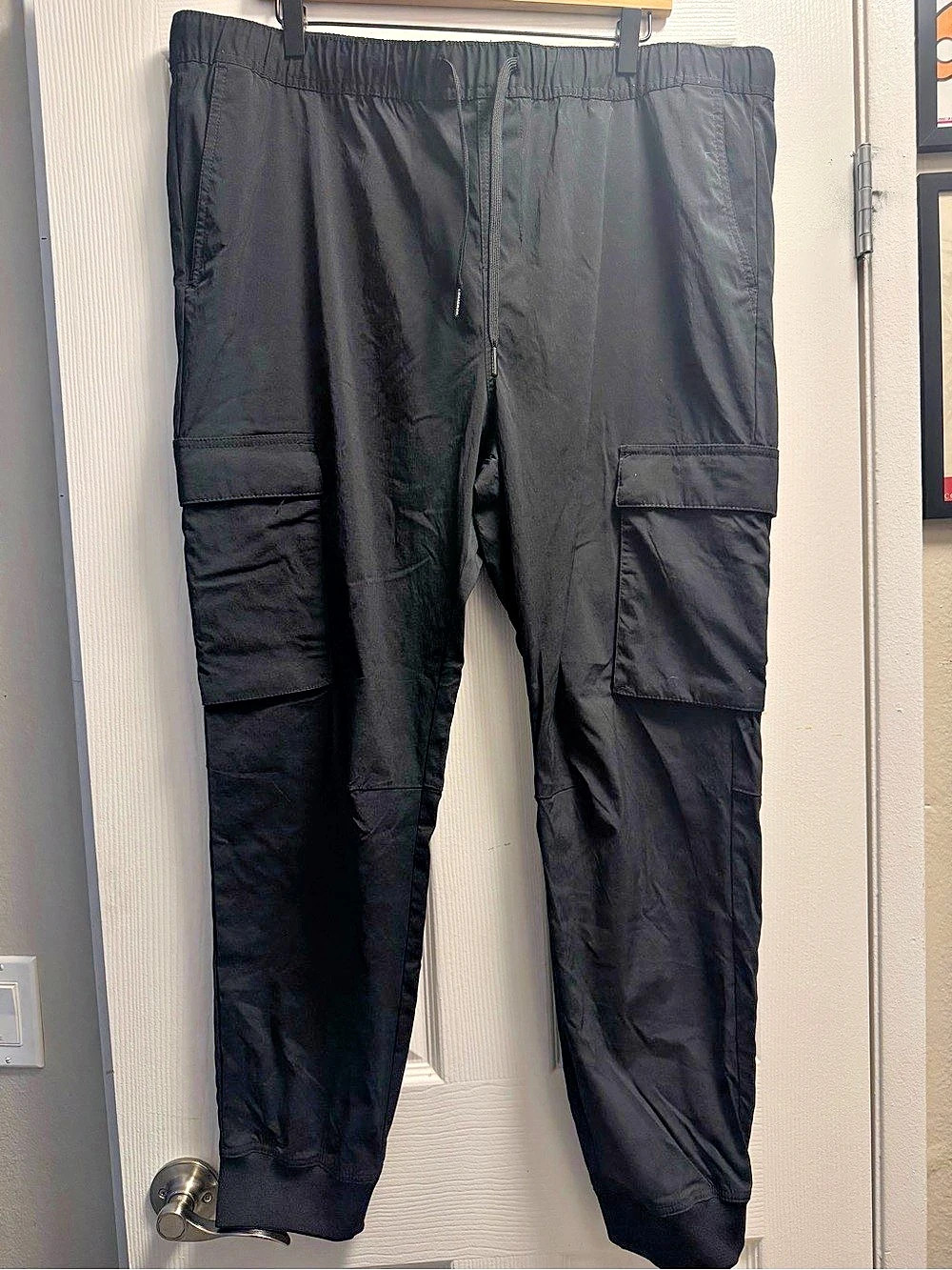 H&M Slim Fit Cargo Joggers Black Size XXL
